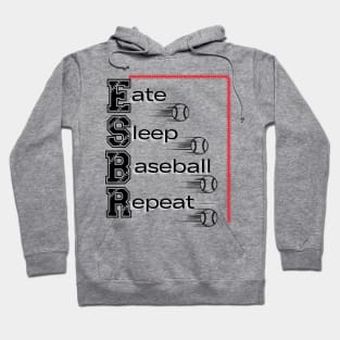 Eat Sleep Baseball Repeat Baseball Player Funny Baseball Hoodie